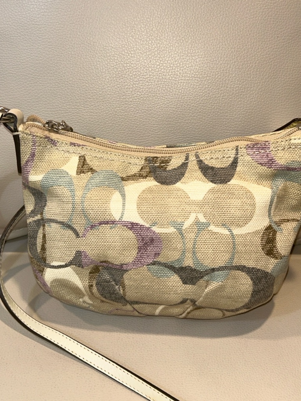 Coach Cream Multi Signature Canvas Crossbody Bag - Picture 6 of 11